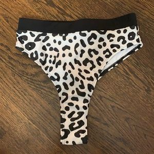 High waisted cow print bikini bottom